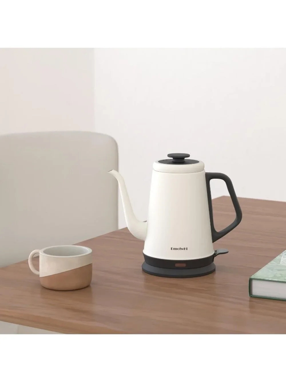 1.0L White Gooseneck Electric Kitchen Kettles Stainless Steel BPA Free Pour Over